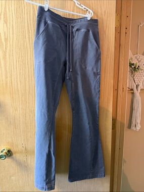 Women’s Wide Leg Drawstring Pants in Slate Blue.